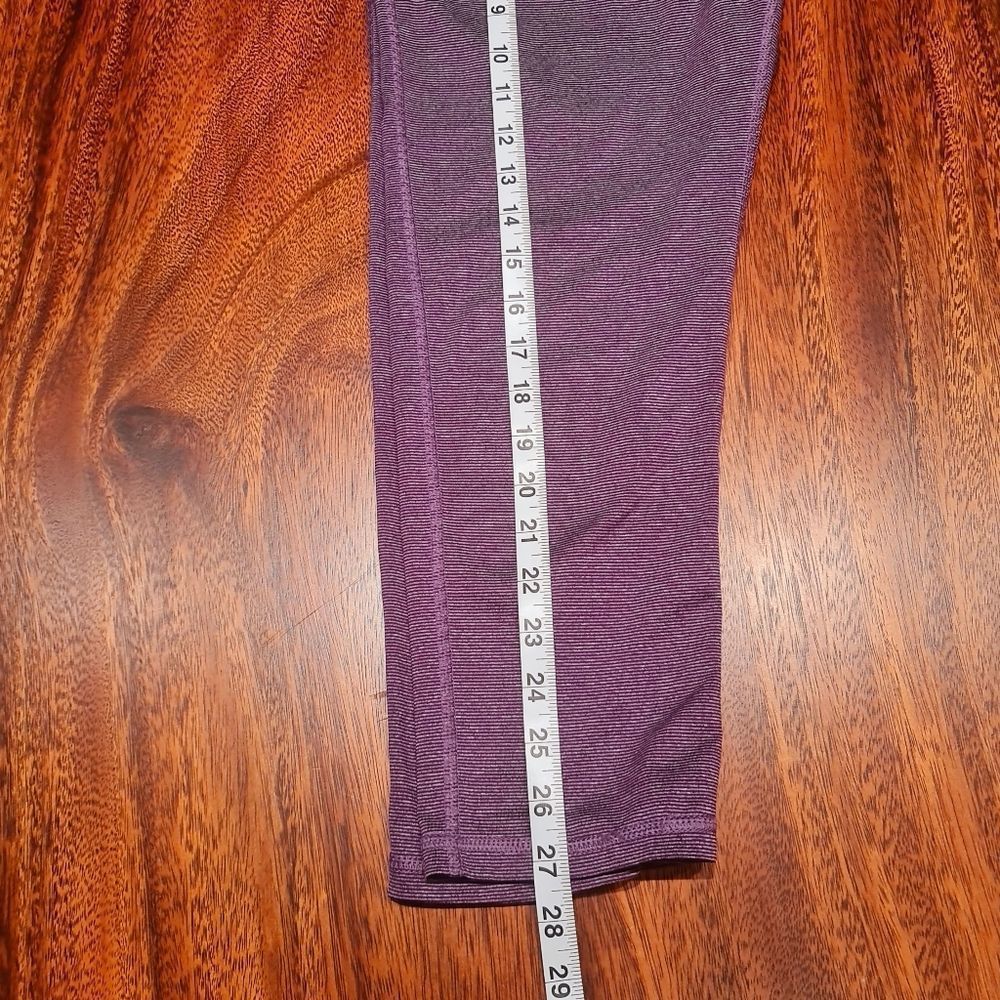 Marika Sport - Cropped Leggings - Sz M (8-10) - Purple / Gray Stripes - EUC - Picture 8 of 11